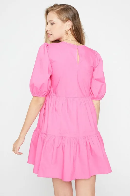 Friends For A Long Time Poplin Short Dress