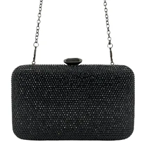 HANDBAG Rhinestone Convertible Clutch Evening Bag - Black New w/Out Tags