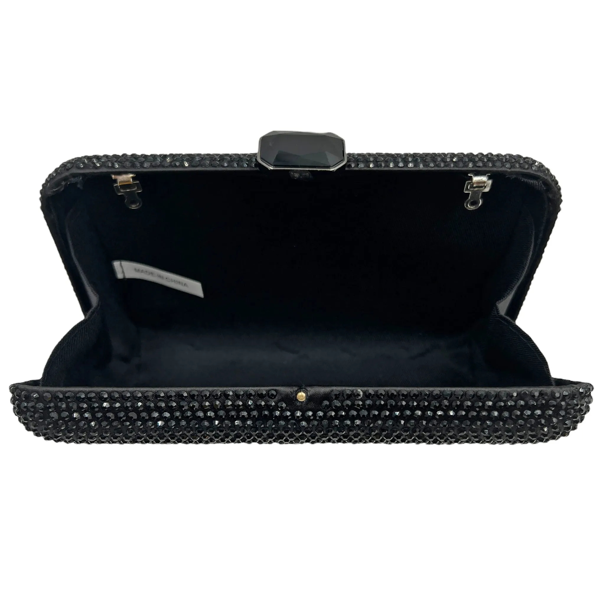 HANDBAG Rhinestone Convertible Clutch Evening Bag - Black New w/Out Tags