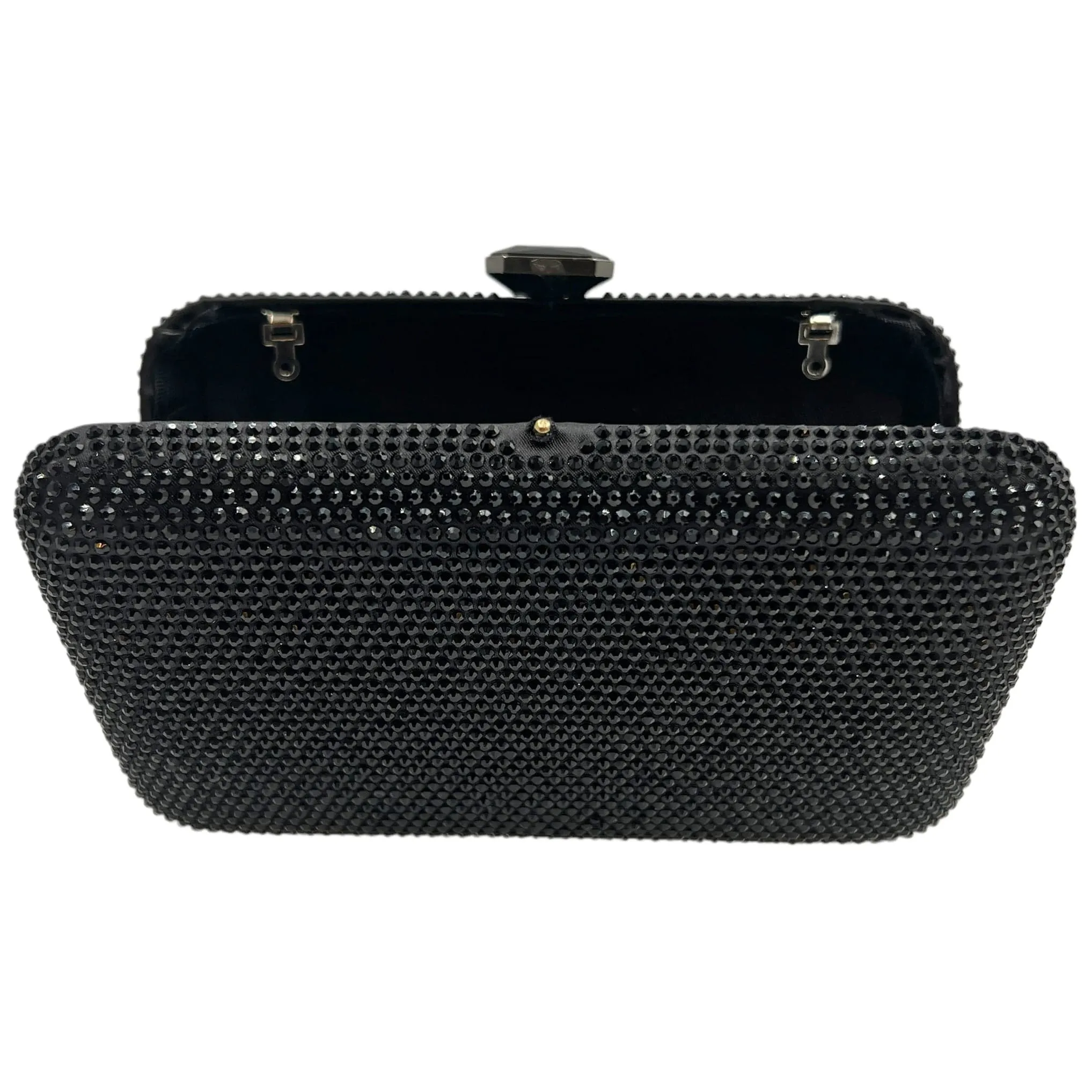 HANDBAG Rhinestone Convertible Clutch Evening Bag - Black New w/Out Tags