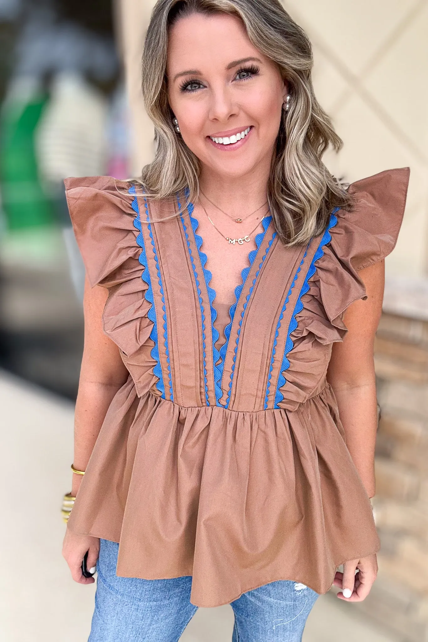 Have Mercy Ruffle Top - Mocha