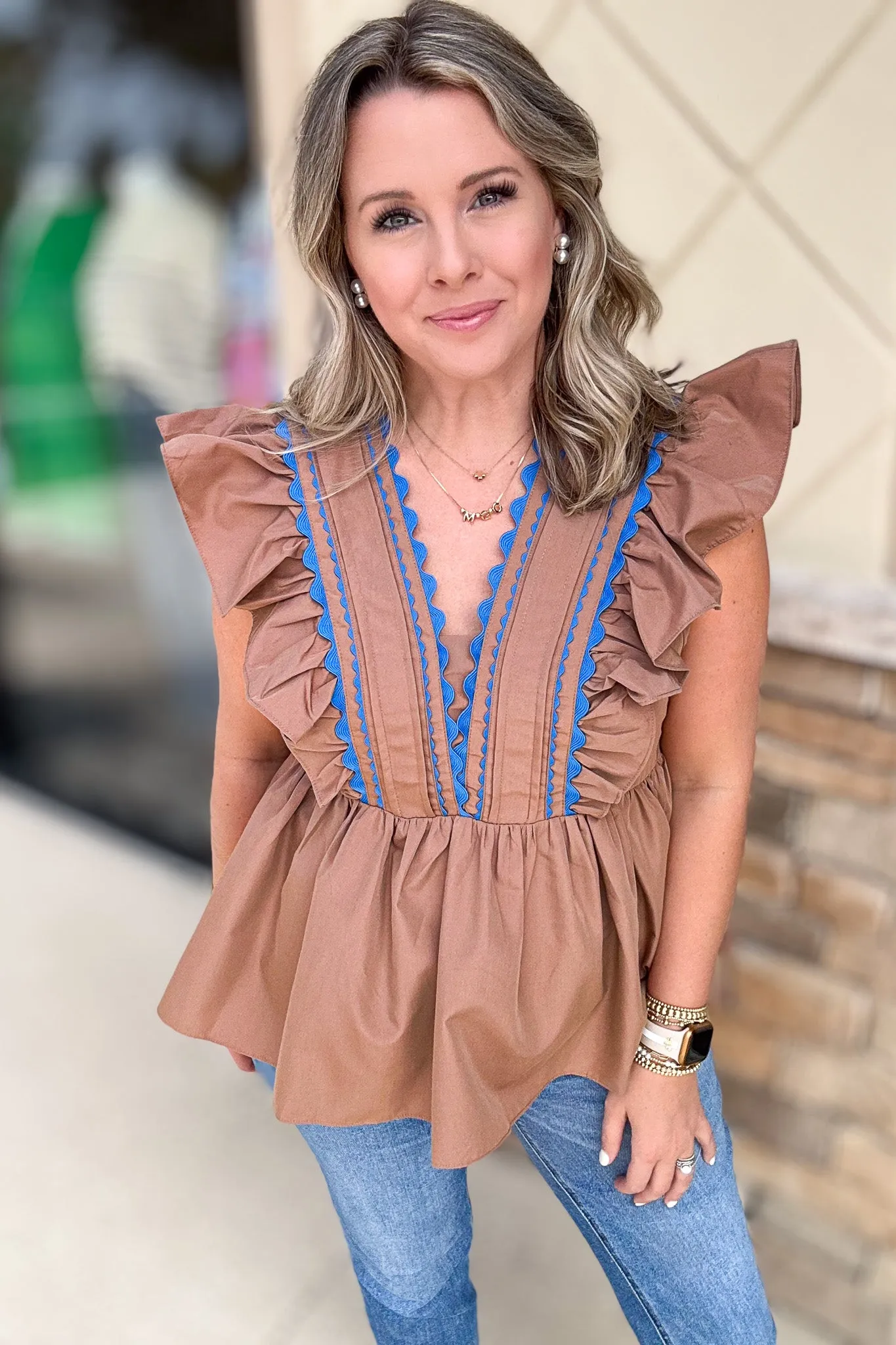 Have Mercy Ruffle Top - Mocha