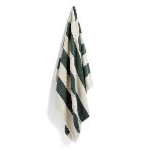 HAY Frotté Stripe Bath Towel – Dark Green