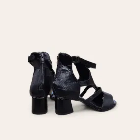 INSTOCK- BLACK PU LEATHER SANDAL