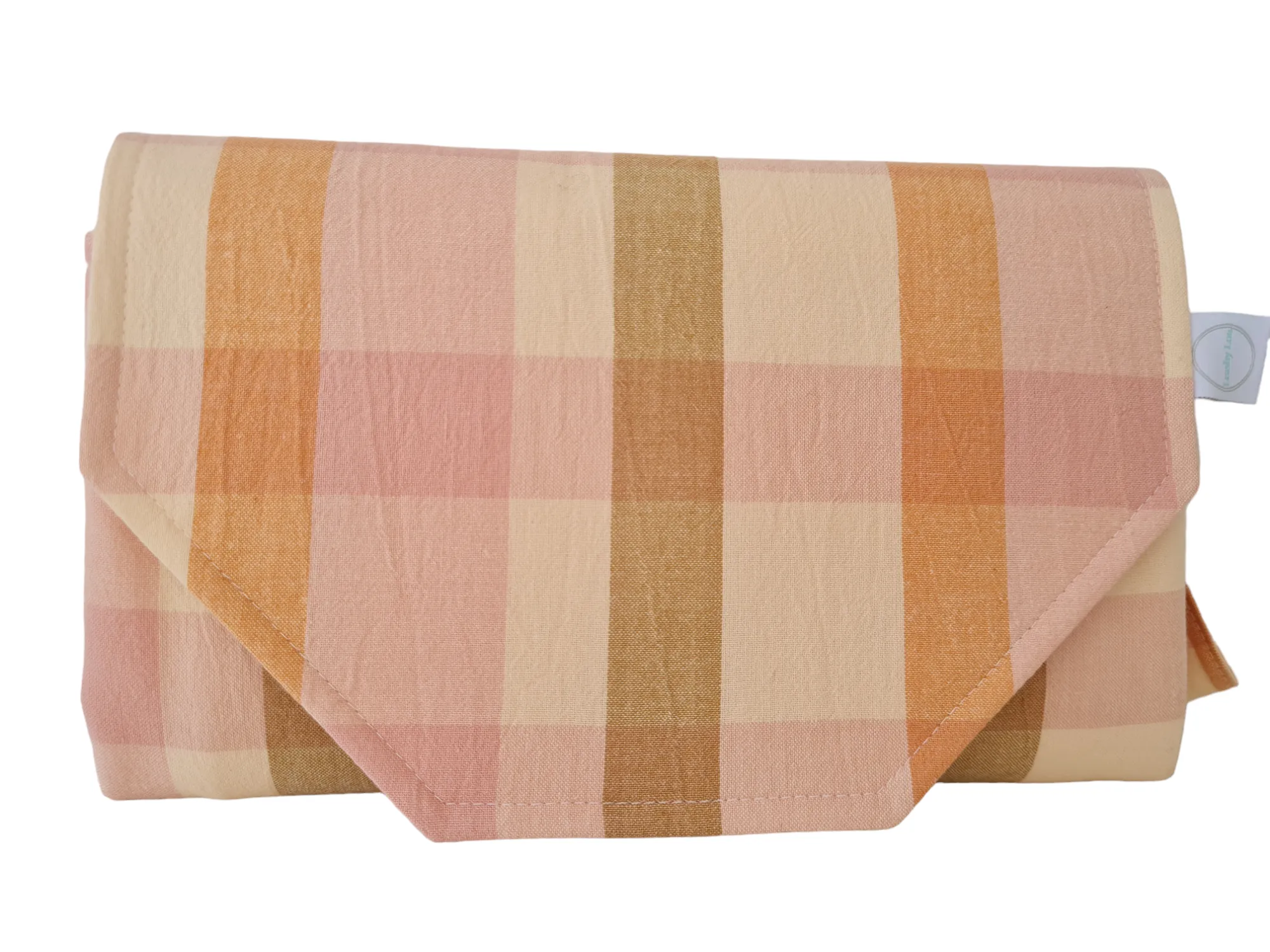 Ivory & Pink Gingham change mat clutch (Pre Order - Dispatches in 12 days)