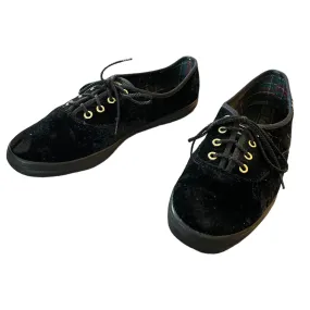 Keds Black Velour Tie Front Casual Sneakers Size 8.5