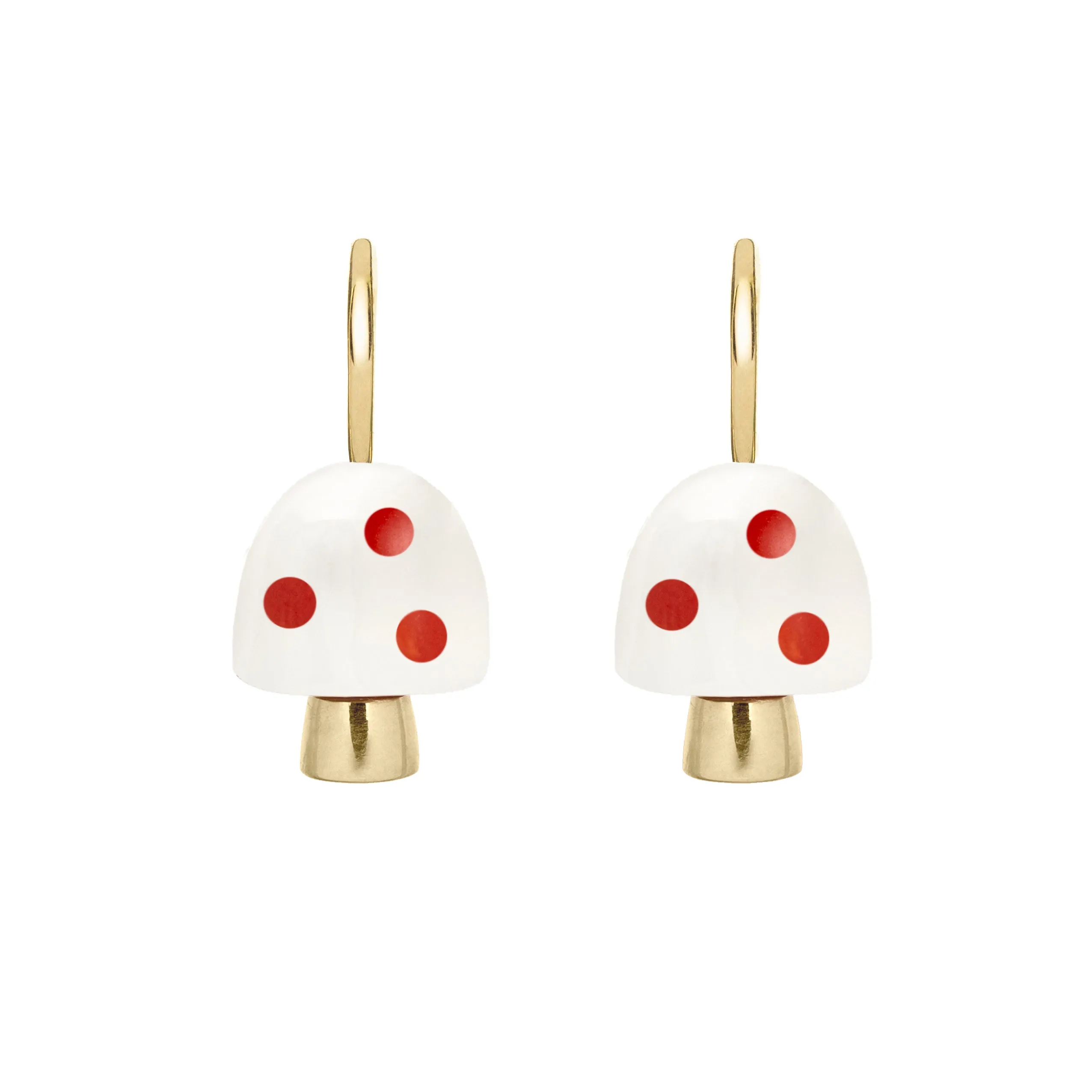 L'AMANITA WHITE   RED EARRINGS