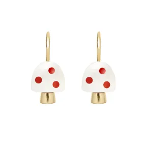 L'AMANITA WHITE   RED EARRINGS