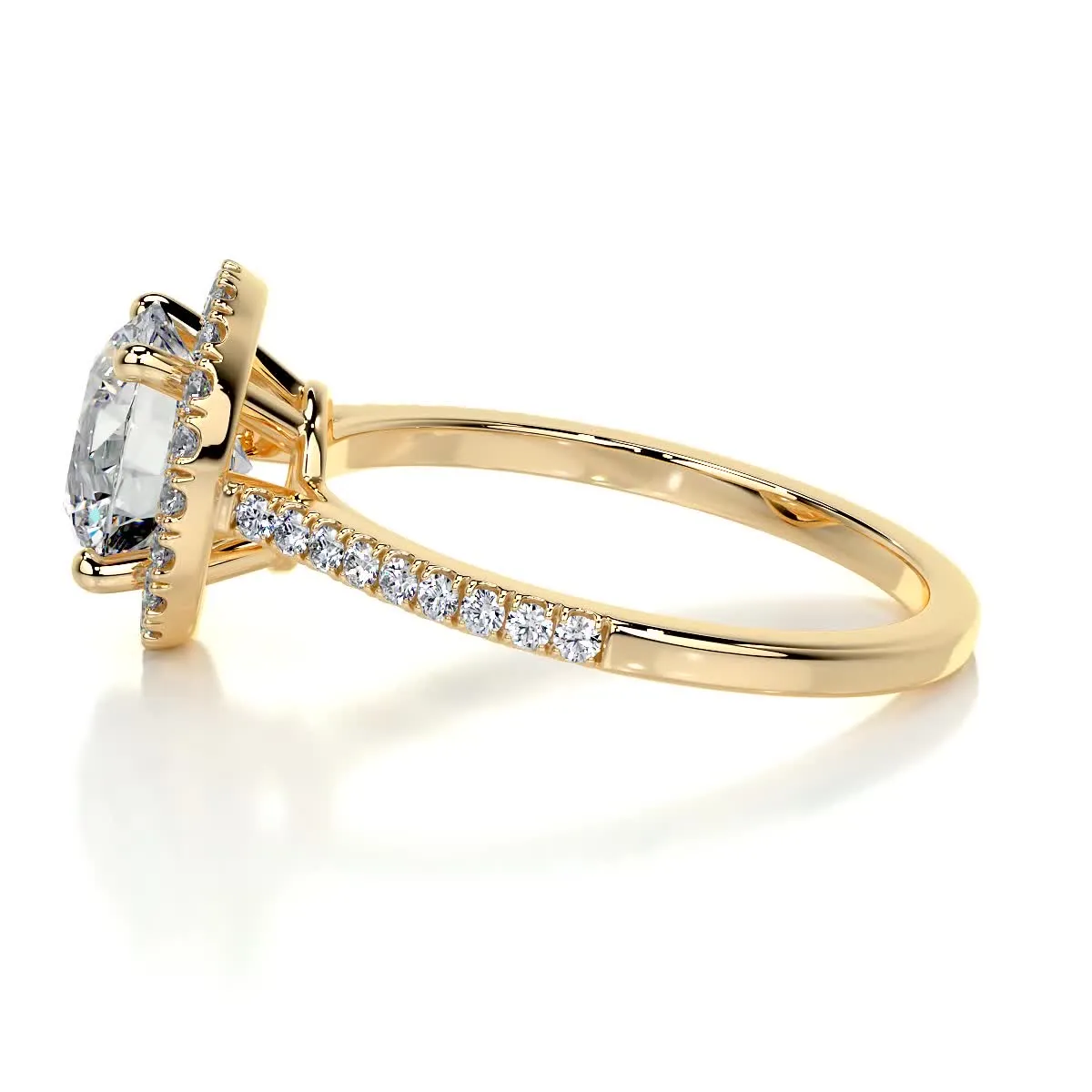 Layla Moissanite & Diamonds Ring -18K Yellow Gold (RTS)