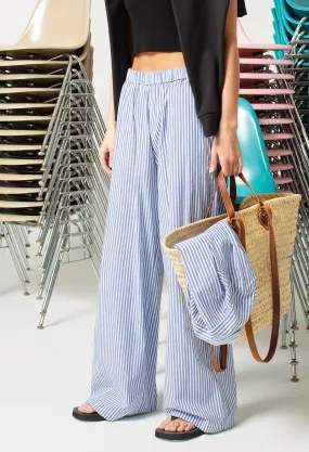 Leisure Poplin Pant / Blue X White