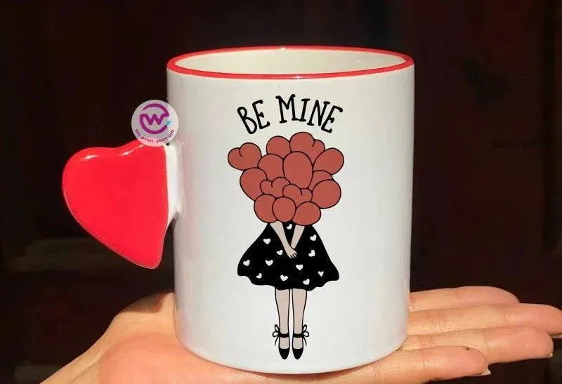 Mug-With Solid Heart Handle -Valentine's Day