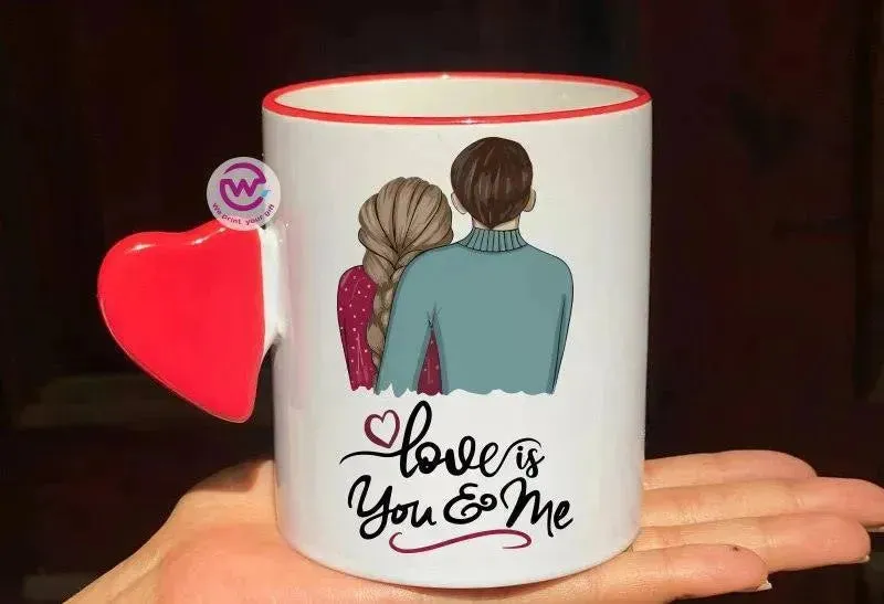 Mug-With Solid Heart Handle -Valentine's Day