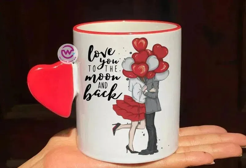 Mug-With Solid Heart Handle -Valentine's Day