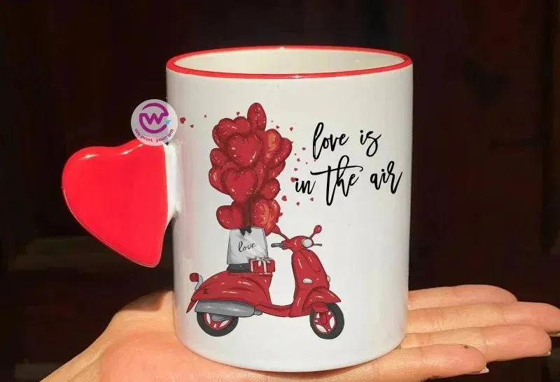 Mug-With Solid Heart Handle -Valentine's Day