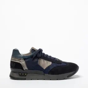 Mundialito Laced Shoes suede and nylon with vacchetta leather insert blue