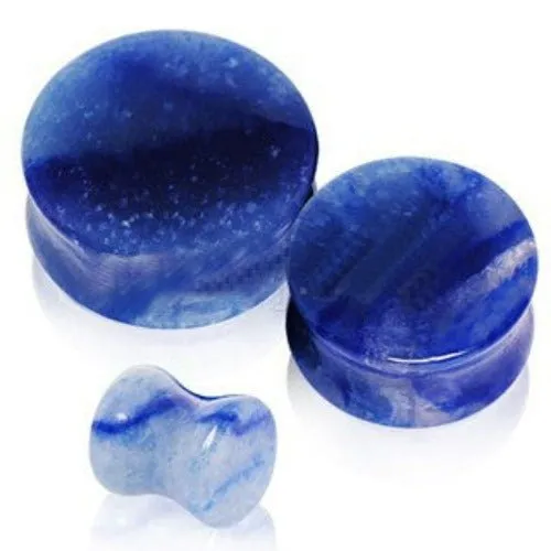 Natural Blue Adventurine Stone Saddle Plug