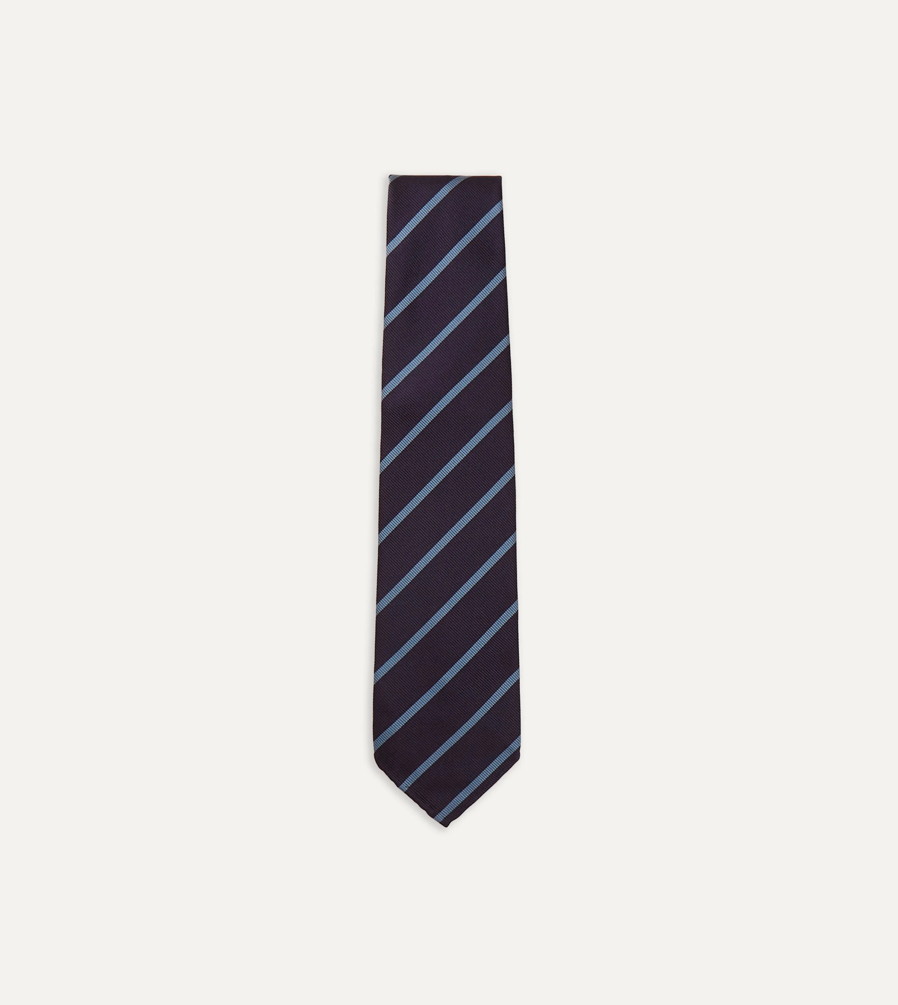 Navy and Blue Stripe Repp Silk Tie