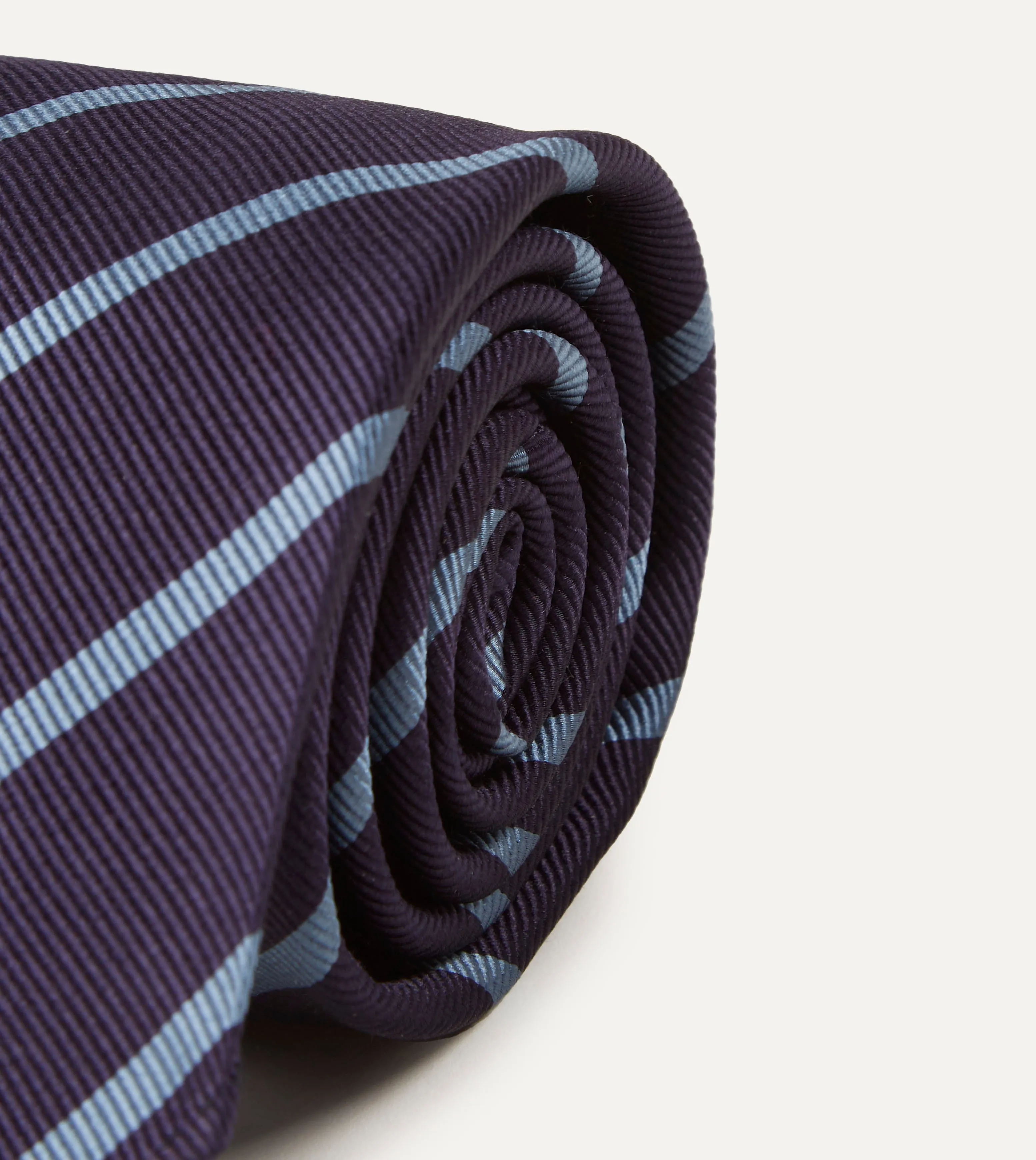 Navy and Blue Stripe Repp Silk Tie