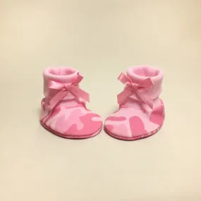 NICU Booties Pink Camouflage