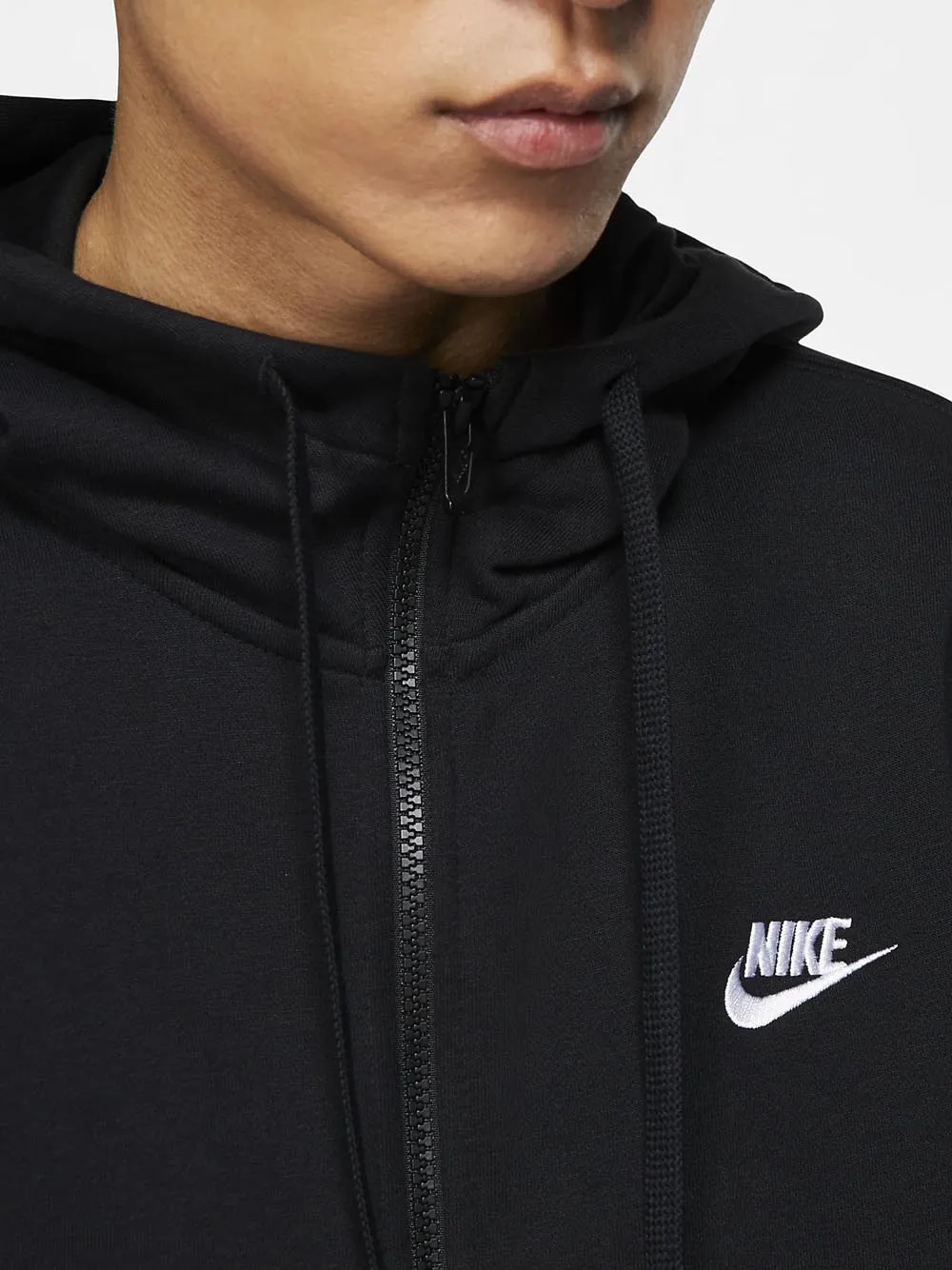 Nike Sportswear Club Felpa con cappuccio e zip a tutta lunghezza - Nero