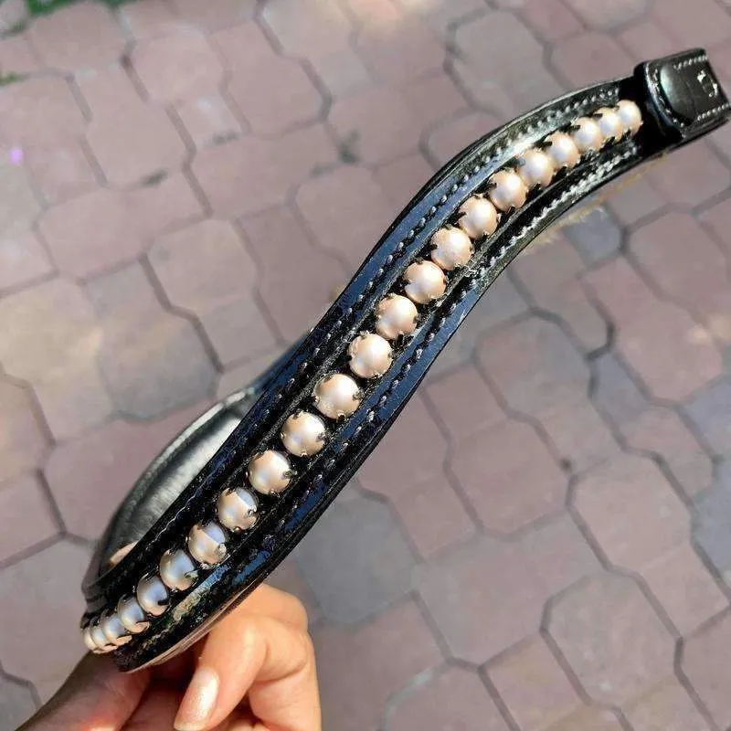 Perfectly Pearl Crystal Cabochon Browband