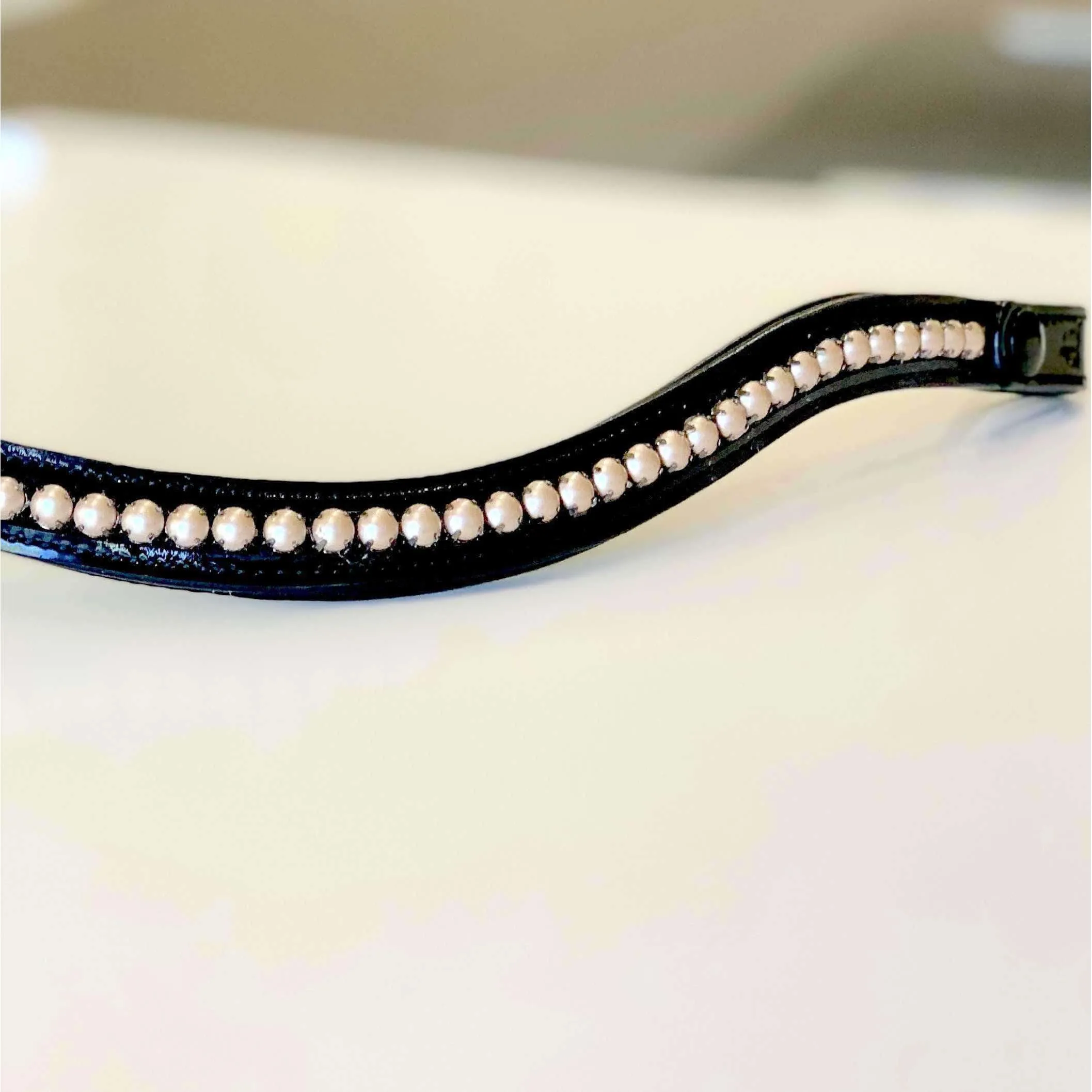 Perfectly Pearl Crystal Cabochon Browband