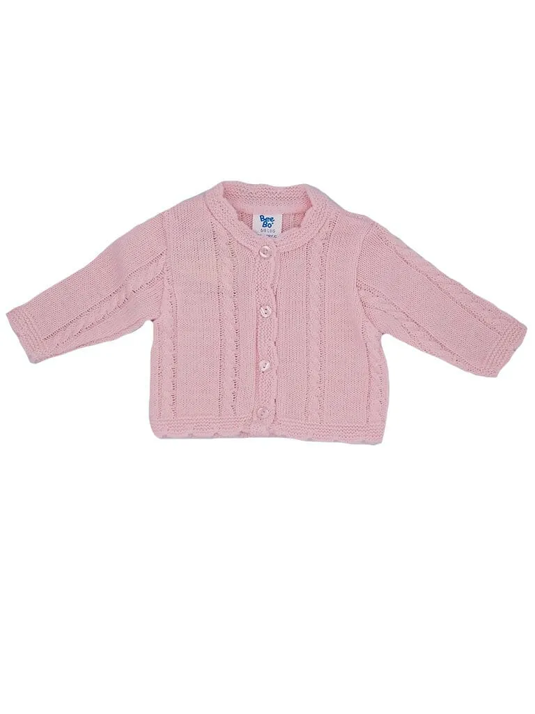 Pink cable Knit Baby Cardigan