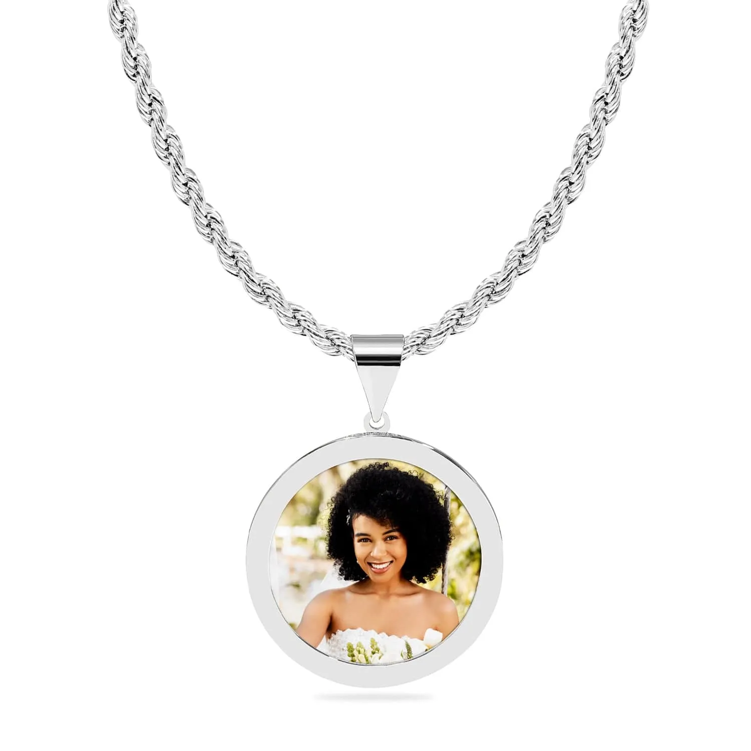 Round Photo Pendant High Polished