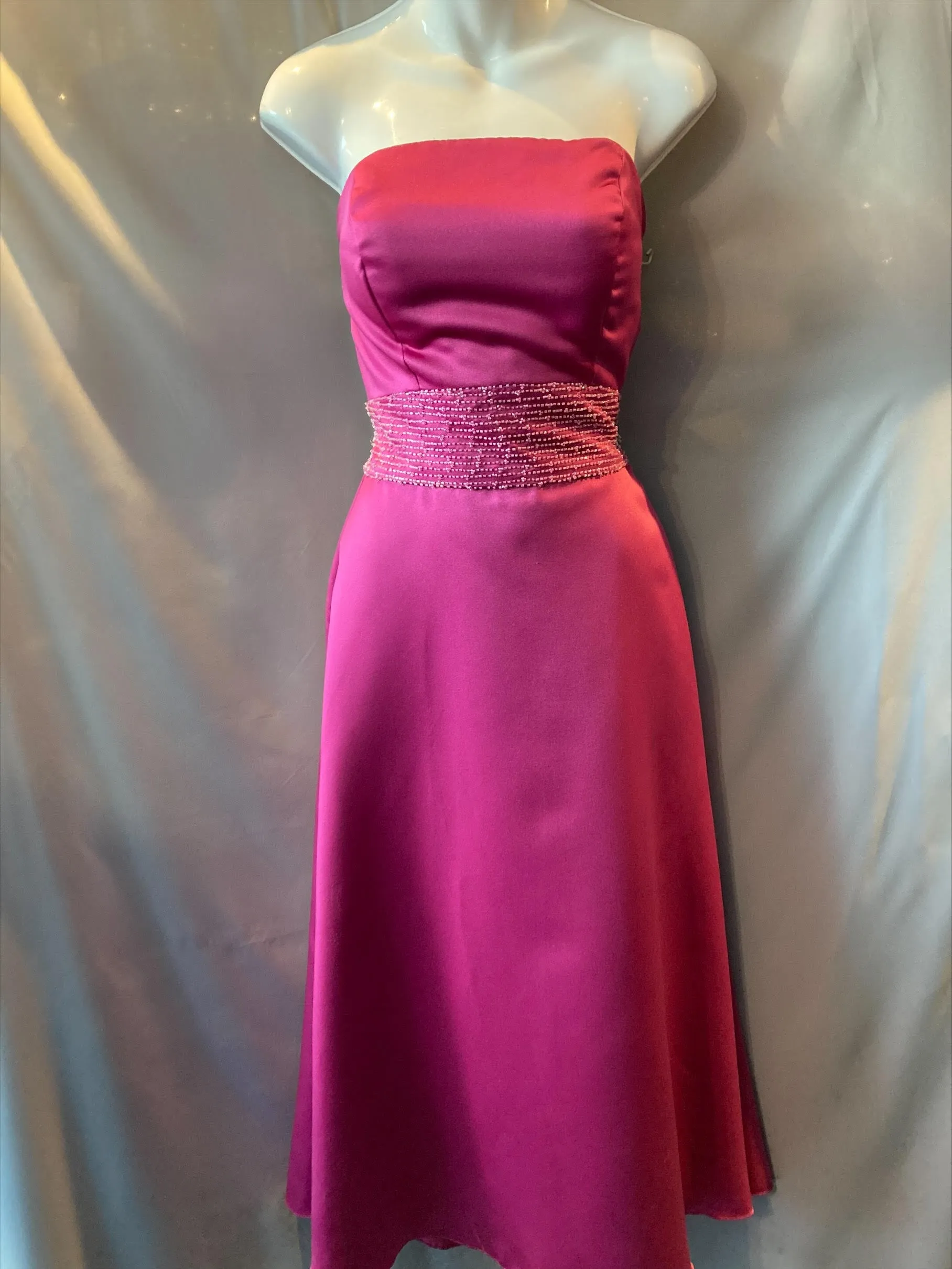 SALE Tea Length Satin Dress Size 10 Style 422