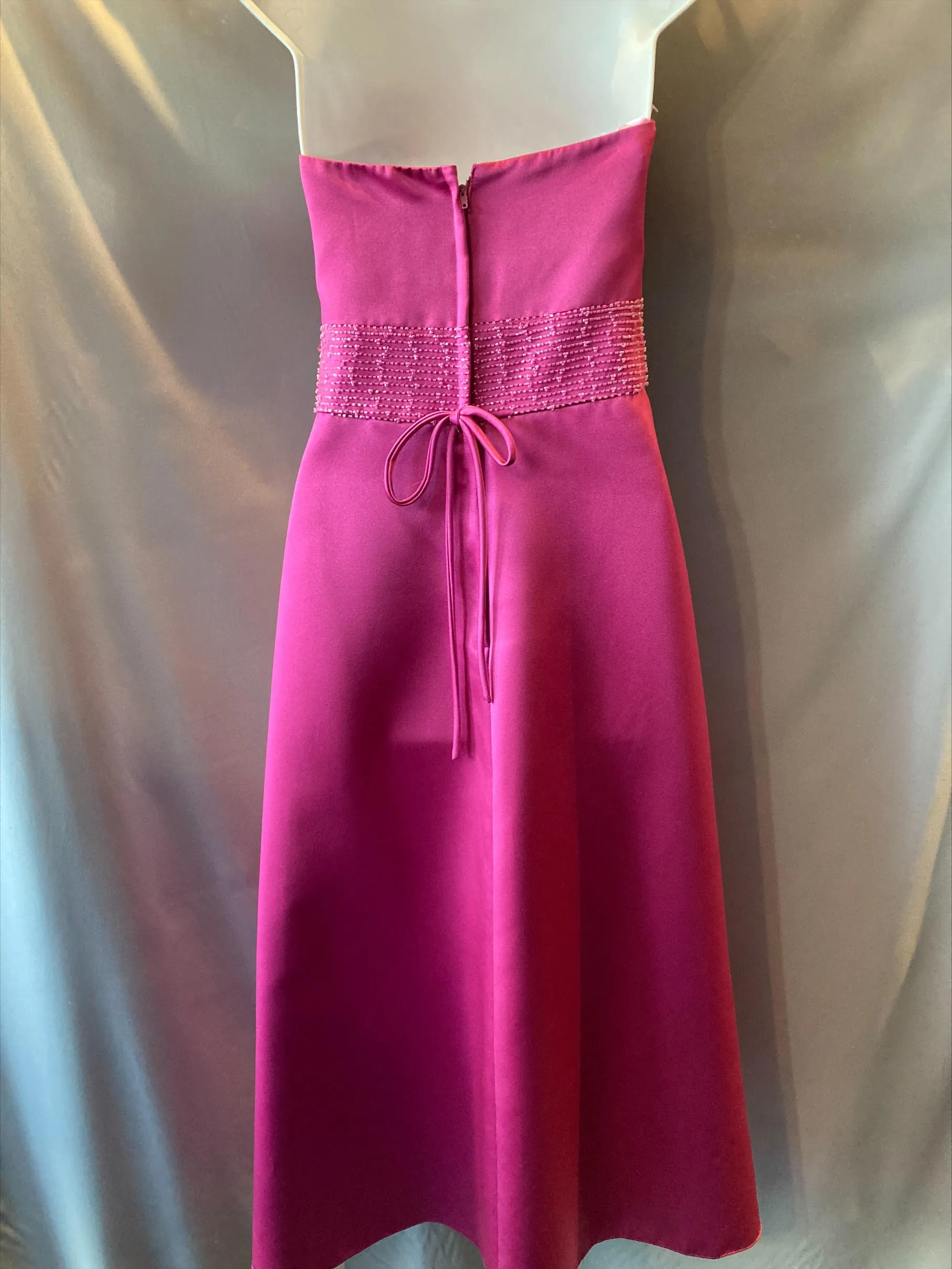 SALE Tea Length Satin Dress Size 10 Style 422