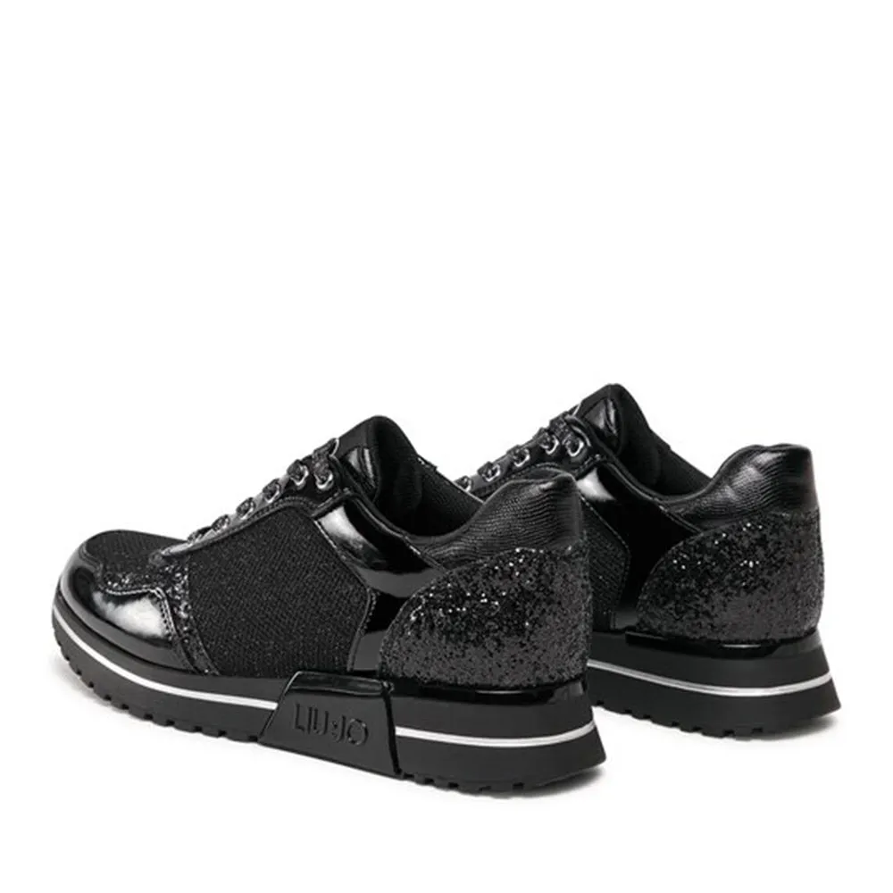 Scarpe LIU JO Kiss 636 Sneakers Platform in Mesh e Glitter Nero