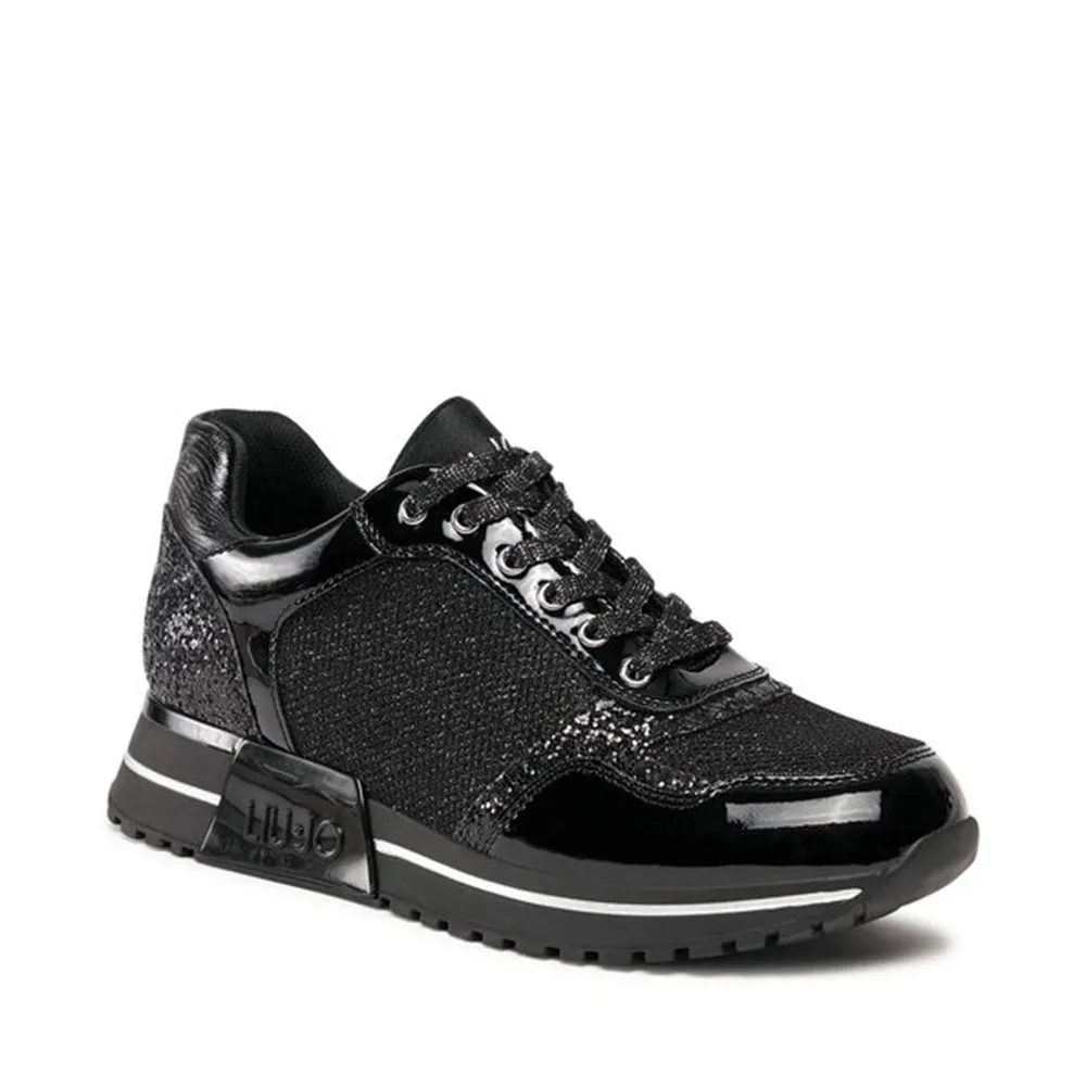 Scarpe LIU JO Kiss 636 Sneakers Platform in Mesh e Glitter Nero