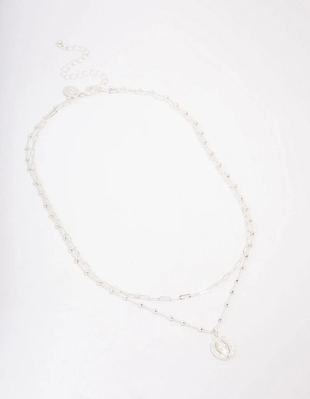 Silver Plated Coin Station Layered Necklace