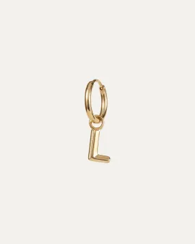 Single Monogram Huggie Earring - L