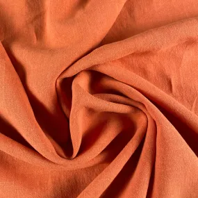 Soft Washed Lightweight Linen Fabric in Papaya