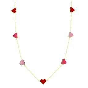 Sweetest Enamel Heart Necklace