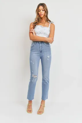 The Brooke Distressed Slim Straight