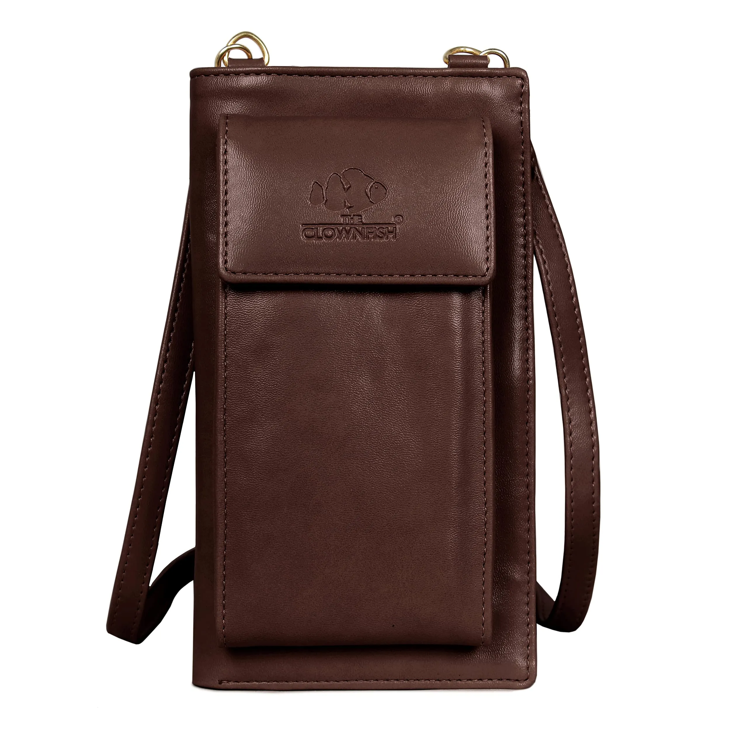 THE CLOWNFISH Adora Ladies wallet/Sling bag with front phone pocket (Saddle Brown)