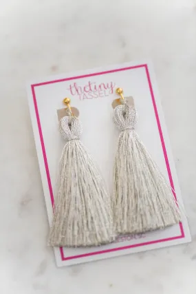 The St. Margaret Clip-On Tassel Earring in Silver