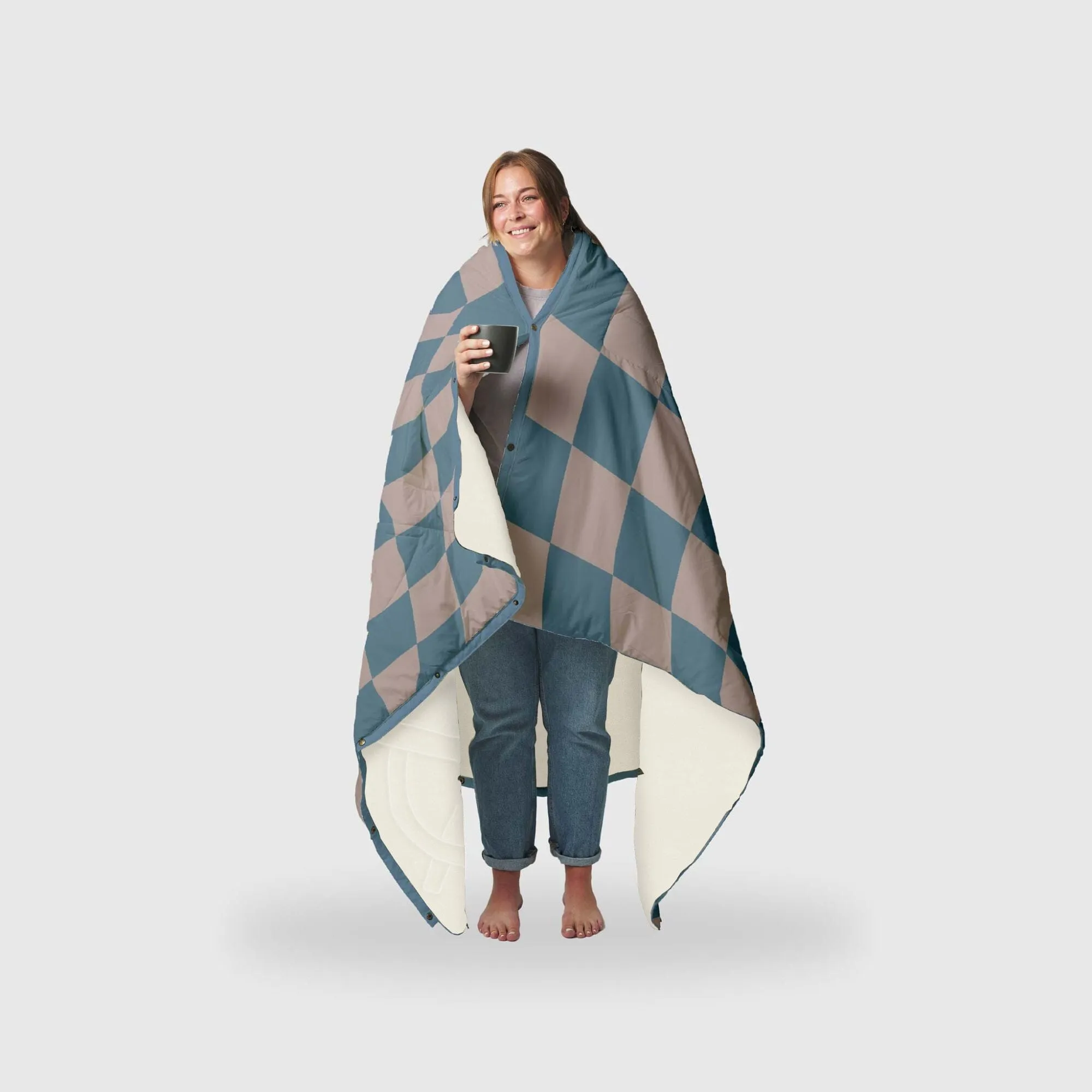 VOITED Fleece Outdoor Camping Blanket - Blue Dancer