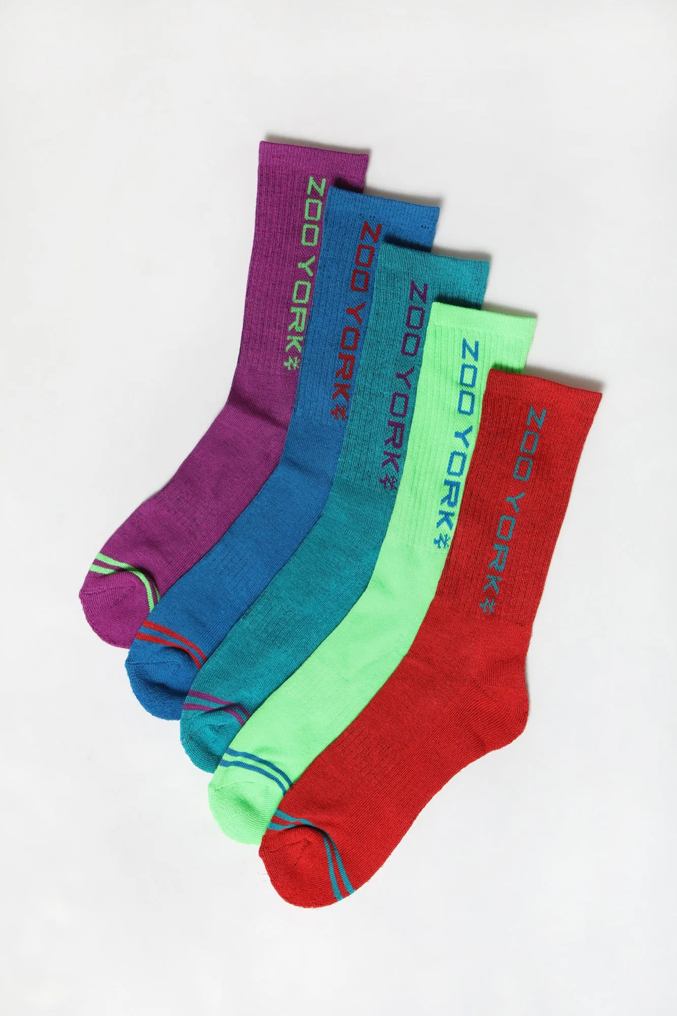 Zoo York Mens 5-Pack Athletic Crew Socks